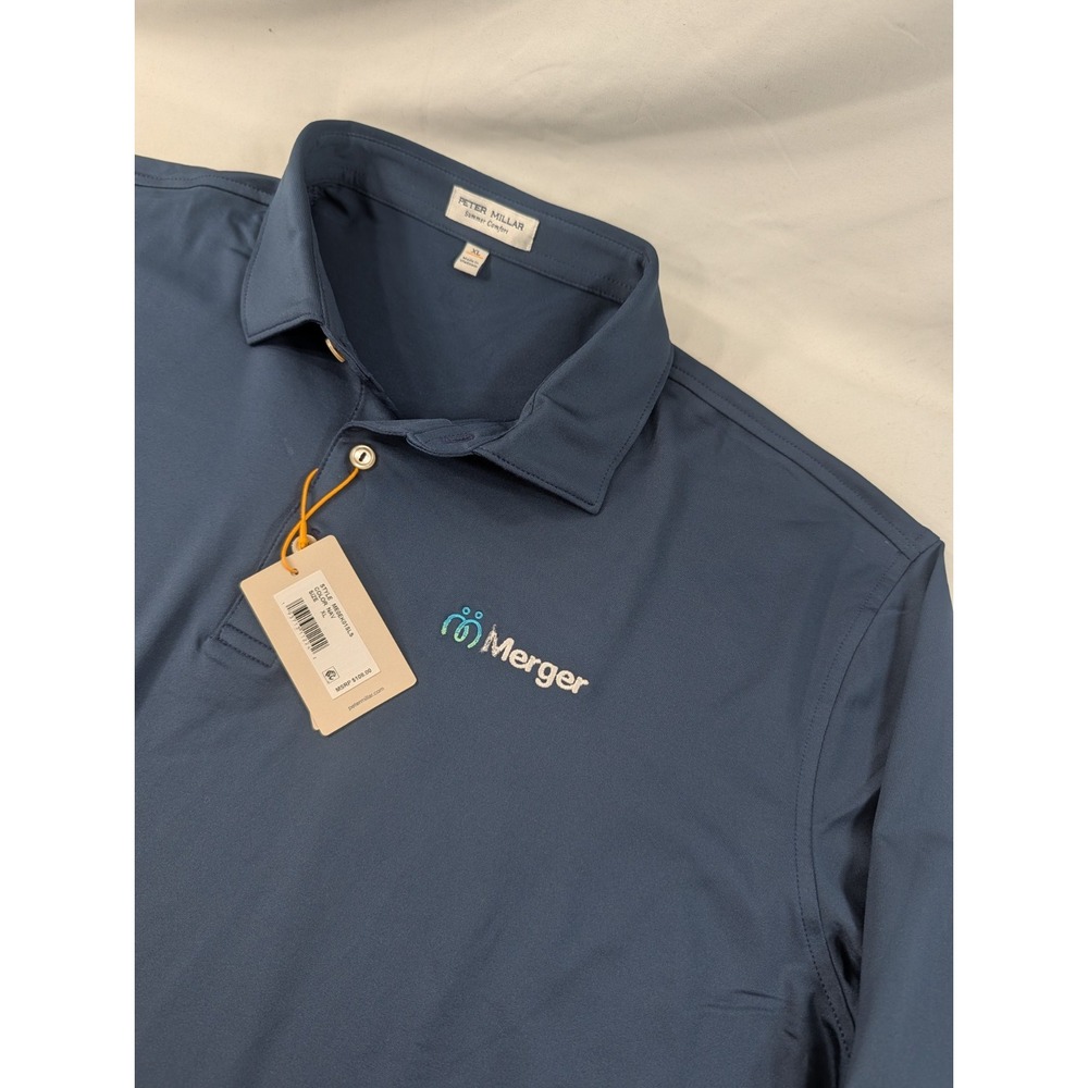 NWT Peter Millar Summer Comfort Golf Polo Performance XL Merger Logo *Read